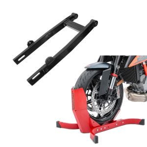 Sett: Motorsykkel rocker ConStands Easy-Plus motorsykkelstativ opp til 21 tommer rød + tuning boks svingarm egnet for Simson S51 S50 S53 S70 S83 forsterket RSR svart
