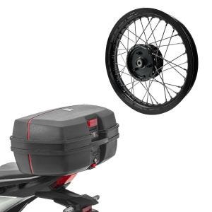 Sett: Toppveske Bagtecs TB8 45 L + felg 2,15x16 bred passer for Simson S51 S50 S70 Schwalbe KR51 AF22 svart