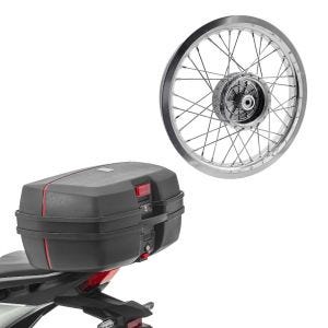 Sett: Topcase Bagtecs TB8 45 L + felg 2,15x16 bred egnet for Simson S51 S50 S70 Schwalbe KR51 AF25