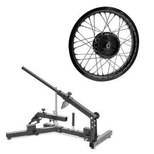 Sett: Dekkskifter ConStands egnet for motorsykkeldekk 12-21" dekkskifter MD4 + felg 1,85x16 bred egnet for Simson S51 S50 S70 Schwalbe KR51 AF21 svart