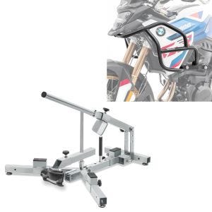 Sett: Dekkskifter for motorsykkeldekk 12-21" dekkskifter ConStands MD4Z + øvre crashbar egnet for BMW F 900 GS 2024 HG53 svart