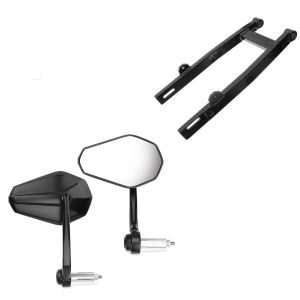 Sett: Styre endespeil med E-merke, bakspeilpar Zaddox SP6 + tuningboks svingarm egnet for Simson S51 S50 S53 S70 S83 forsterket RSR svart