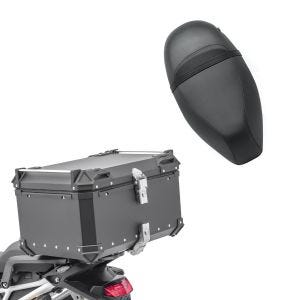 Sett: toppkoffert i aluminium Bagtecs XB65 65 L svart + sete som passer til Piaggio Zip 50 100 125 SP4 sete