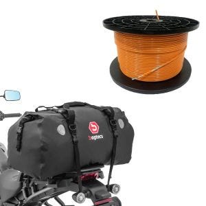 Sett: 300m grensekabel for robotgressklippere Ø4,0mm ekstra sterk + halebag Drybag XF80 volum 80l