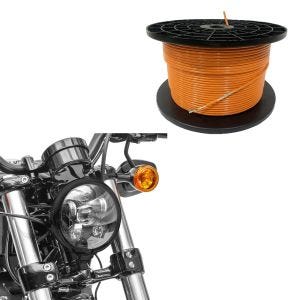 Sett: 300m grensekabel for robotgressklippere Ø4,0mm ekstra sterk + LED-hovedlys 5,75 tommer egnet for Harley Davidson svart