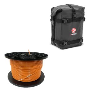 Sett: 300m begrensningskabel for robotgressklippere Ø4,0mm ekstra sterk + crash bar bag egnet for beskyttelsesstang K4 Dry Bag 10 L