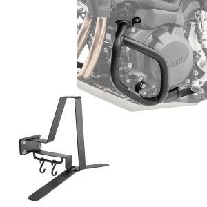 Sett: crashbar egnet for BMW F 900 GS 2024 Motoguard SG56 + klesstativ XGP WH2 veggfeste hjelmholder svart