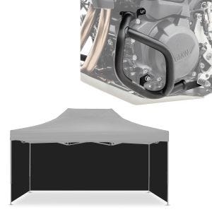 Sett: crashbar egnet for BMW F 900 GS 2024 Motoguard SG56 + 4x paviljong sorte sidevegger egnet for sammenleggbart racingtelt 3x4,5m