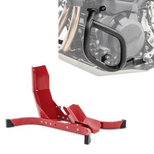 Sett: Crash bar egnet for BMW F 900 GS 2024 Motoguard SG56 + motorsykkel rocker Easy-Plus rød