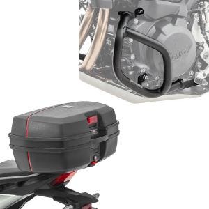 Sett: Crash bar egnet for BMW F 900 GS 2024 Motoguard SG56 + toppkoffert TB8 45 L
