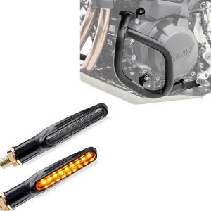 Sett: crashbar egnet for BMW F 900 GS 2024 Motoguard SG56 + kjørelysblinklys KP6 LED-blinklys med E-merke 2 stk.
