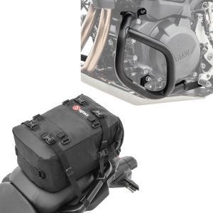 Sett: crashbar egnet for BMW F 900 GS 2024 Motoguard SG56 + halebag KH2 ryggsekk 20 L svart