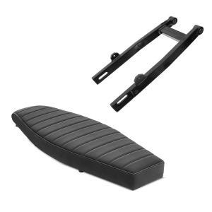Sett: Flat benk som passer til Simson S50 S51 S70 Craftride VS1 sete svart + svingarm for tuningboks som passer til Simson S51 S50 S53 S70 S83 forsterket RSR svart