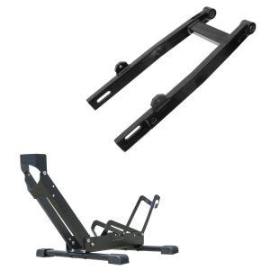 Sett: Tuning boks svingarm egnet for Simson S51 S50 S53 S70 S83 forsterket + frittstående sykkelstativ TS1 sykkelholder 26 til 29" dekk svart