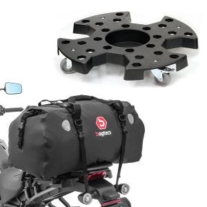 Sett: dekkrullebrett RR1 Vanit dekkvogn egnet for transport av dekk + halebag Drybag XF80 volum 80l
