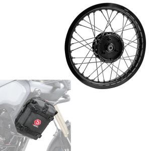 Sett: felg 1,85x16 bred egnet for Simson S51 S50 S70 Schwalbe KR51 AF21 svart + styrveske K3 6L