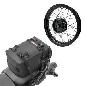 Sett: felg 2,15x16 bred passer til Simson S51 S50 S70 Schwalbe KR51 AF22 svart + halebag KH2 ryggsekk 20 L svart