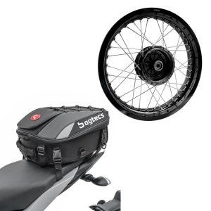 Sett: Felg 2,5x16 bred passer for Simson S51 S50 S70 Schwalbe KR51 AF23 svart + haleveske X30