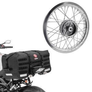 Sett: felg 2,15x16 bred passer til Simson S51 S50 S70 Schwalbe KR51 AF25 + halebag SX70 70Ltr i svart