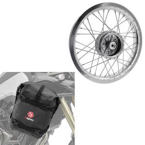 Sett: felg 2,15x16 bred egnet for Simson S51 S50 S70 Schwalbe KR51 AF25 + crash bar bag egnet for crash bar K4 Dry Bag 10 L
