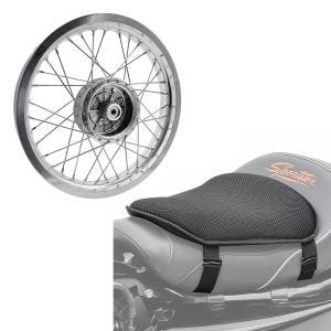 Sett: felg 2,15x16 bred passer til Simson S51 S50 S70 Schwalbe KR51 AF25 + gel setepute M komfortpute svart