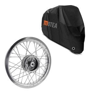 Sett: felg 2,15x16 bred passer til Simson S51 S50 S70 Schwalbe KR51 AF25 + presenning BC1 XXL trekk i sort