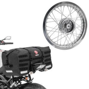 Sett: Felg 2,5x16 bred passer til Simson S51 S50 S70 Schwalbe KR51 AF26 + halebag SX70 70Ltr i svart