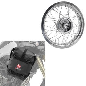Sett: Felg 2,5x16 bred egnet for Simson S51 S50 S70 Schwalbe KR51 AF26 + crash bar bag egnet for crash bar K4 Dry Bag 10 L