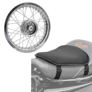 Sett: felg 2,5x16 bred passer til Simson S51 S50 S70 Schwalbe KR51 AF26 + gel setepute M komfortpute svart