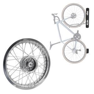 Sett: Felg 2,5x16 bred egnet for Simson S51 S50 S70 Schwalbe KR51 AF26 + sykkelveggfeste svingbart ME84 svart