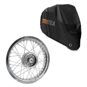 Sett: felg 2,5x16 bred passer til Simson S51 S50 S70 Schwalbe KR51 AF26 + presenning BC1 XXL trekk i sort
