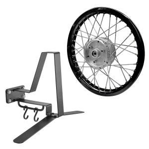 Sett: eiker felg aluminium 1,6x16 egnet for Simson S51 S50 S70 Schwalbe KR51 AF28 svart + klesstativ XGP WH2 veggfeste hjelmholder svart