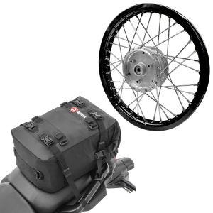 Sett: eiker hjulfelg aluminium 1,6x16 passer til Simson S51 S50 S70 Schwalbe KR51 AF28 svart + halebag KH2 ryggsekk 20 L svart