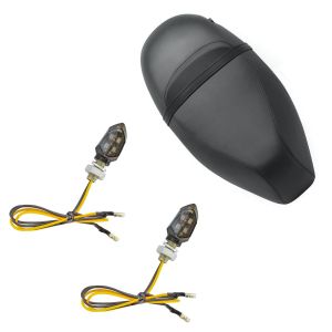 Sett: Sete egnet for Piaggio Zip 50 100 125 Craftride SP4 Sete komplett + LED-indikatorer KP8 med E-merke 2 stk tonet foran og bak
