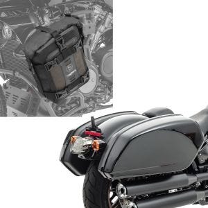 Sett: Sidevesker egnet for Harley Davidson Low Rider / S / ST 18-24 Craftride HB13 + håndtakbag S3 egnet for håndtak 6L
