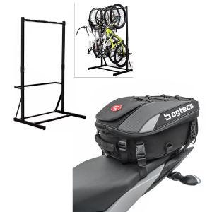 Set: Freestanding bike rack for 5 bikes StahlRI98 + rear bag X30
