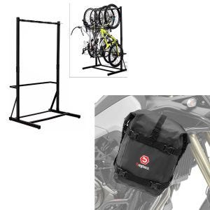 Set: Freestanding bike rack for 5 bikes StahlRI98 + crash bar bag suitable for protective bar K4 Dry Bag 10 L