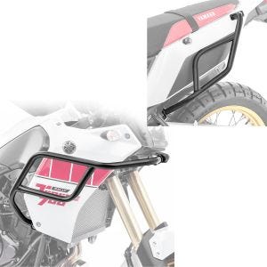 Sett kåpebeskyttelsesstenger og kollisjonsbøyler bak egnet for Yamaha Tenere 700 19-24 Motoguard topp RG23