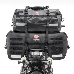 Motorrad Hecktasche Set Bagtecs SX70 + XB50 Volumen 120 L Dry Bag Wasserdicht DPLC