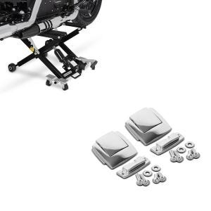 Set: Hebebühne Mid-Lift XL heber bis 500kg in schwarz + Verschluss Set Topcase für Harley Tour Pak 88-13_1