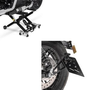 Set: Hebebühne Mid-Lift XL heber bis 500kg in schwarz + Seitlicher Kennzeichenhalter M für Harley Sportster 04-20_1