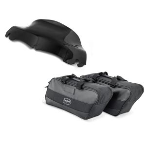 Set: Seitenkoffer Innentasche für Harley-Davidson Touring 94-20 + Windschild 9" für Harley Electra-Street Glide 14-20_1