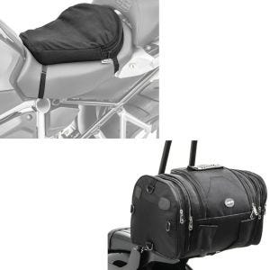 Set: Hecktasche RB1 Gepäckrolle für Chopper Cruiser + Luftkissen Tourtecs Air M Komfort Sitzkissen in schwarz_1