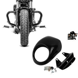 Sett: Crash bar Bart egnet for Harley Davidson Sportster 04-20 Crash bar svart Craftride + Frontlys frontmaske egnet for Harley Davidson Dyna -2005/ Sportster 95-20 svart Craftride