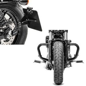 Set: Sturzbügel Mustache für Harley Davidson Sportster 04-20 + Seitlicher Kennzeichenhalter für Harley Sportster 04-20_1