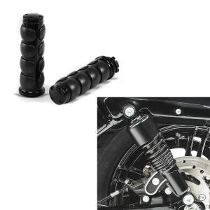 Set: Stoßdämpfer 10,5" Harley Sportster 04-20 Federbein + Lenker-Griffe 1" CG3 Alu für Harley-Davidson etc. schwarz_1