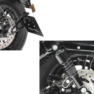 Set: Stoßdämpfer 10,5" Harley Sportster 04-20 Federbein + Seitlicher Kennzeichenhalter M für Harley Sportster 04-20_1