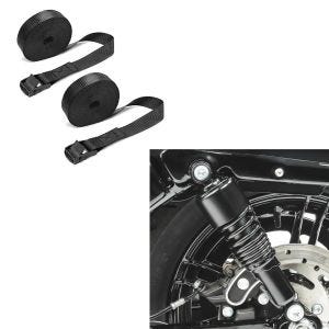 Set: Stoßdämpfer 10,5" Harley Sportster 04-20 Federbein + Spanngurt Set Zurrgurte 150cm 2 Stück in schwarz_1