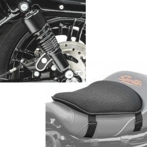Set: Stoßdämpfer 10,5" Harley Sportster 04-20 Federbein + Gel Sitzkissen M Tourtecs Universal Komfortkissen schwarz_1