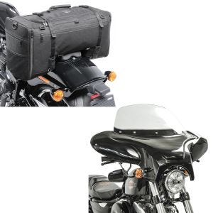 Set: Batwing Windschild für Chopper und Custombikes + Hecktasche SQ1 Soziustasche für Chopper und Cruiser_1